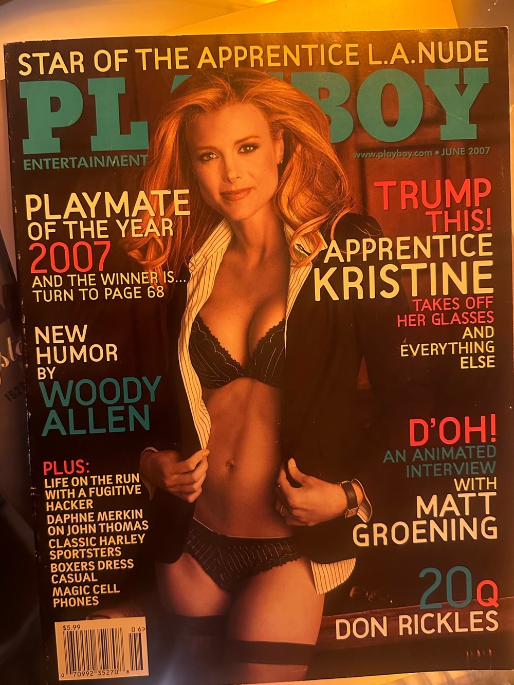 Playboy June 2007 Magazine Featuring Kristine Lefebvre Donald Trump
